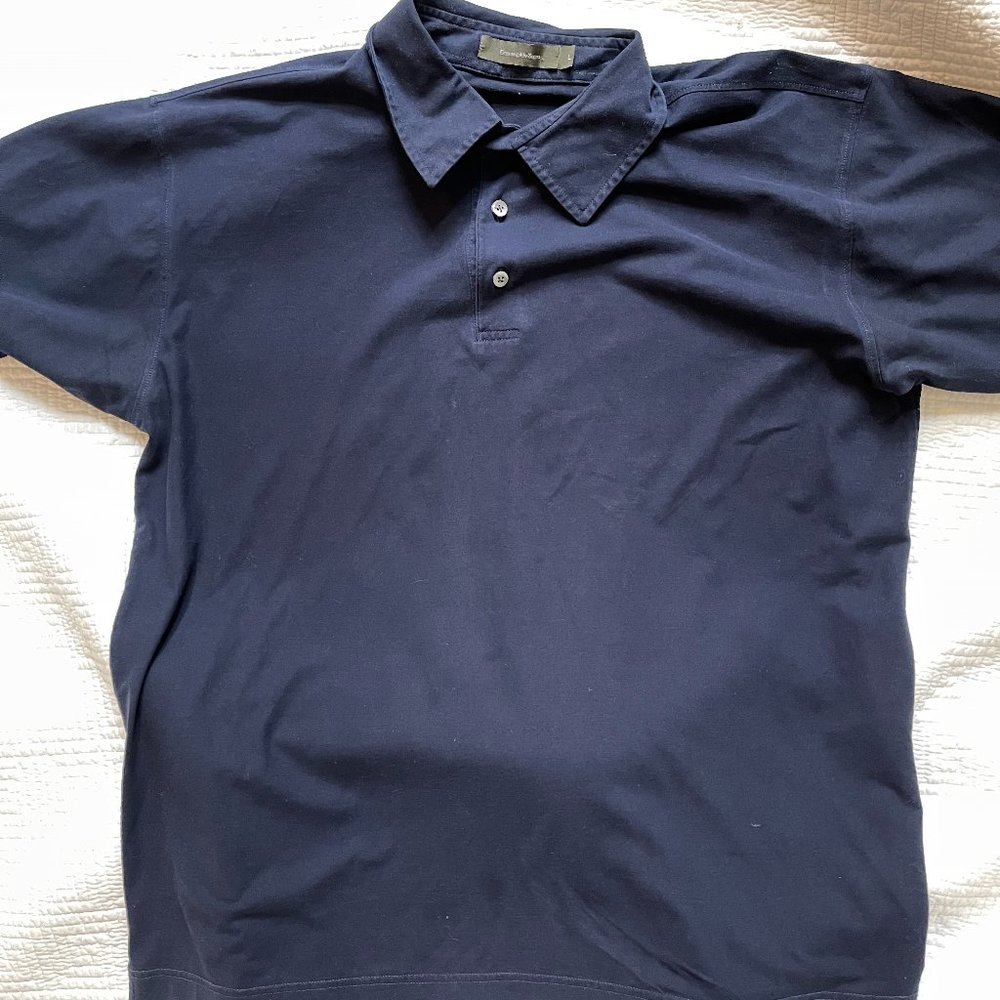 Ermenegildo Zegna' Navy Pique Polo Shirt